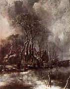 Jan van de Capelle Winter Landscape oil painting artist